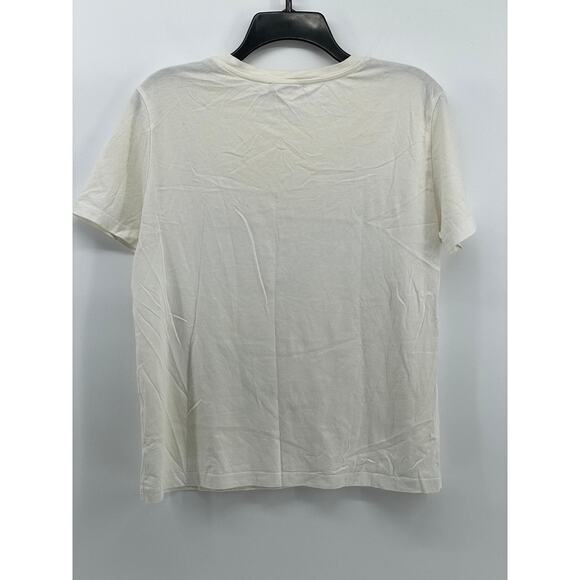 ZARA Women's White-Black Abstract Face Graphic Crewneck Short Sleeve Top SZ M - Picture 2 of 12